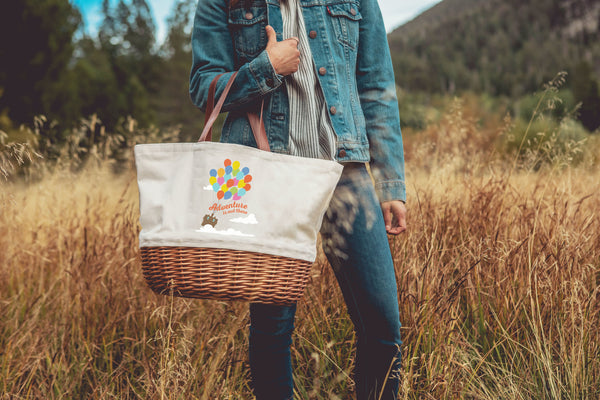 UP - Coronado Canvas and Willow Basket Tote-Picnic Time Family of Brands