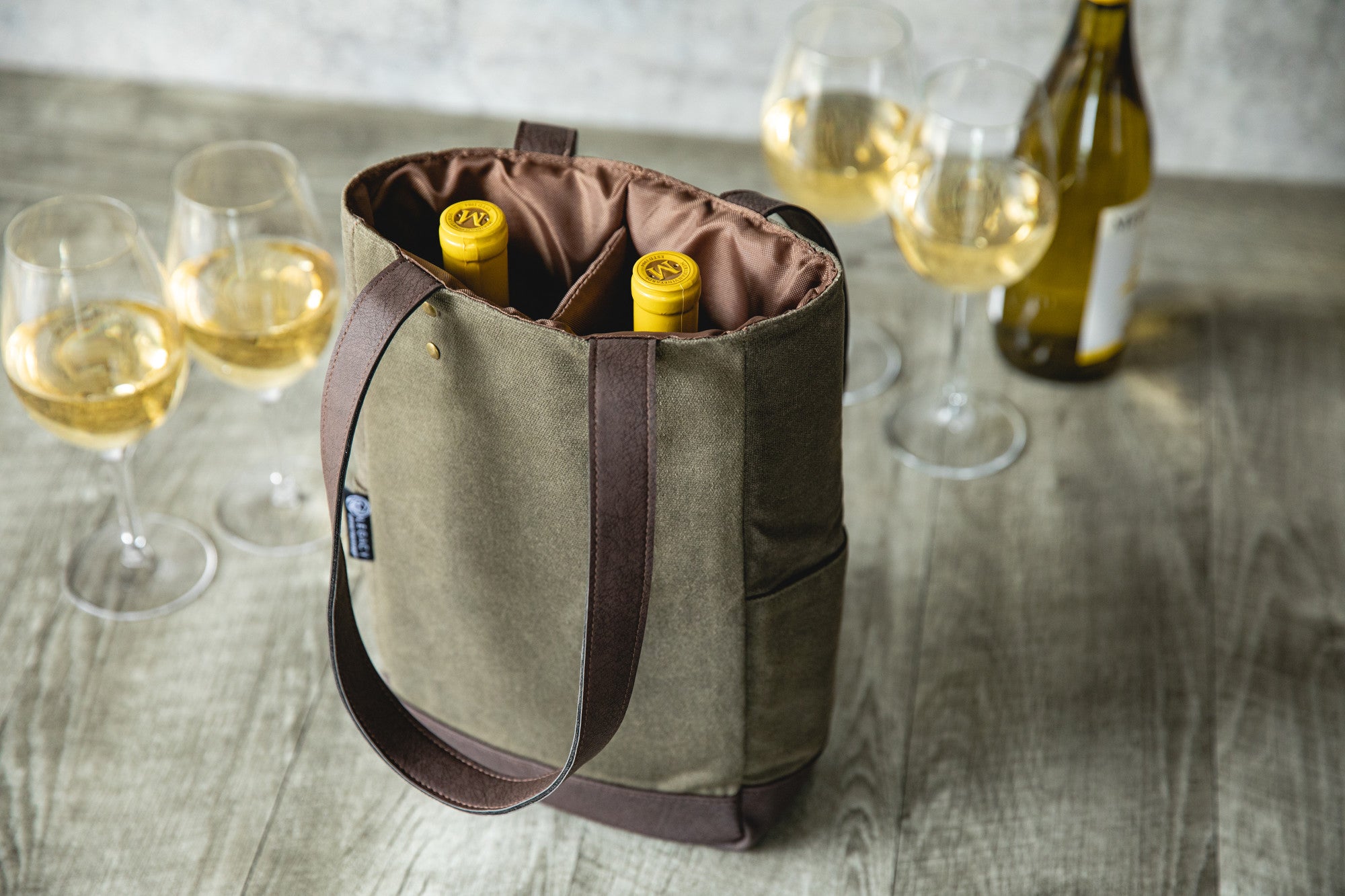 D) Wine Bottle Carrier and Purse, Wine Holder, 30th Birthday Gifts (P