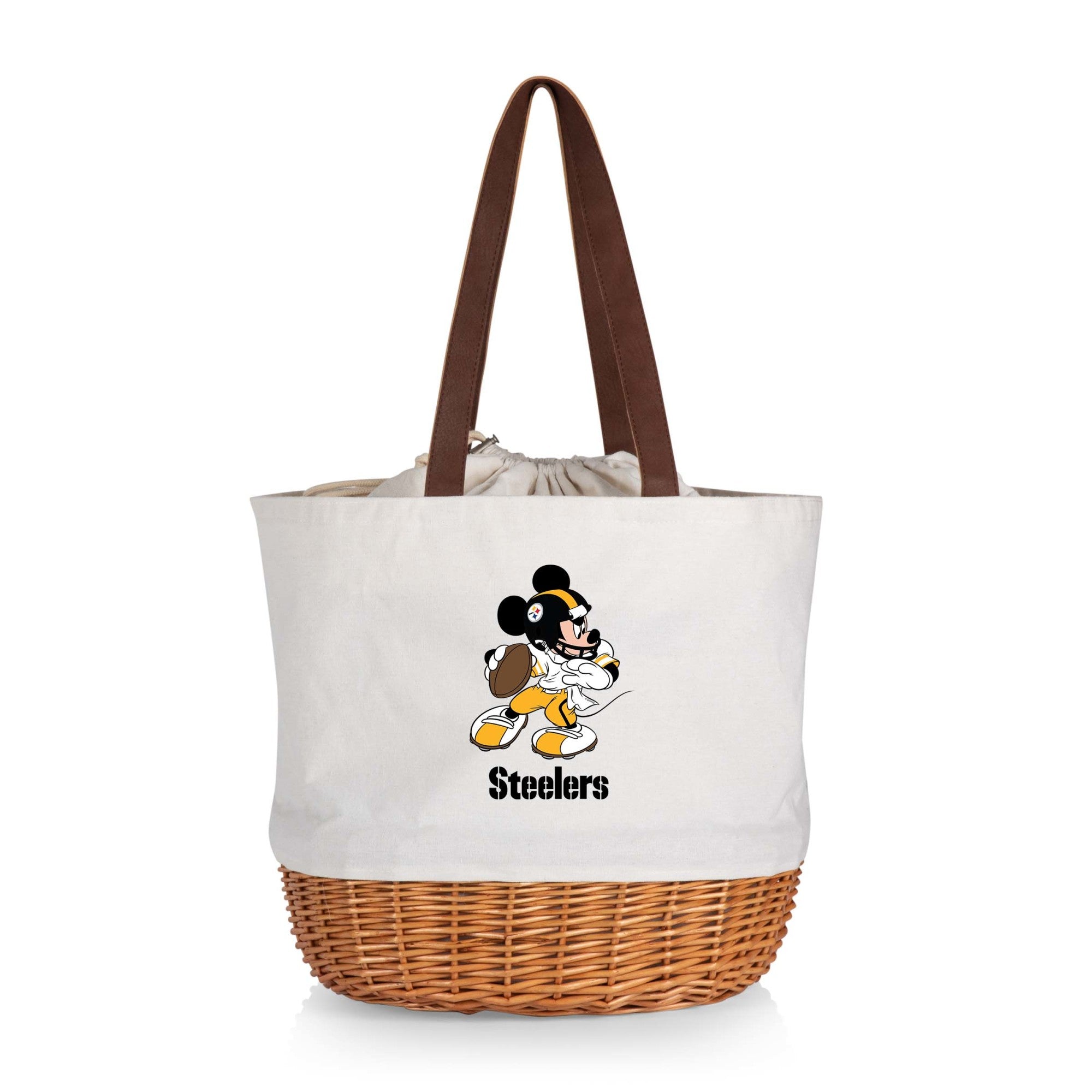 Mickey Mouse - Pittsburgh Steelers - Coronado Canvas and Willow Basket Tote