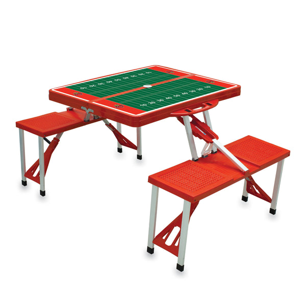 Football Field - Louisville Cardinals - Picnic Table Portable Folding Table with Seats