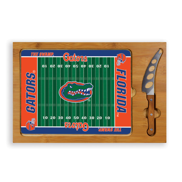 Football Field - Florida Gators - Icon Glass Top Cutting Board & Knife Set