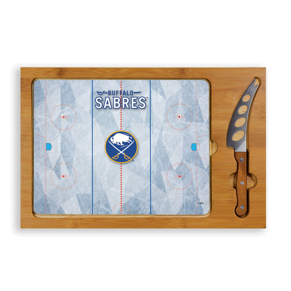 Hockey Rink - Buffalo Sabres - Icon Glass Top Cutting Board & Knife Set