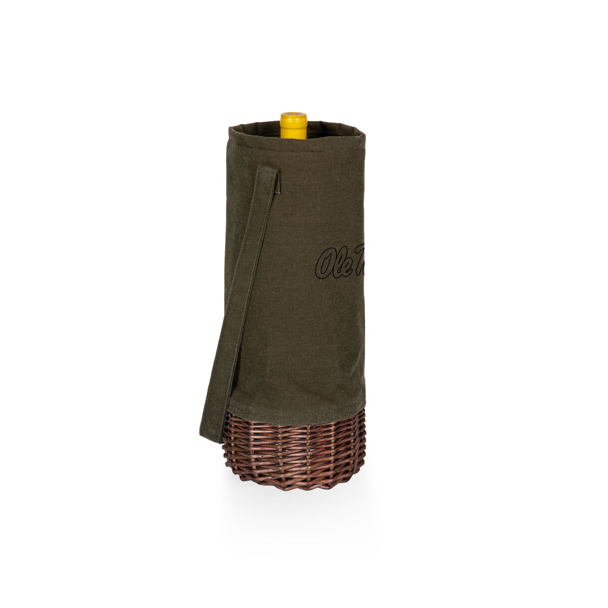 Ole Miss Rebels - Malbec Insulated Canvas and Willow Wine Bottle Basket-Picnic Time Family of Brands