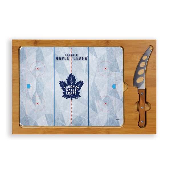 Toronto Maple Leafs Hockey Rink - Icon Glass Top Cutting Board & Knife Set