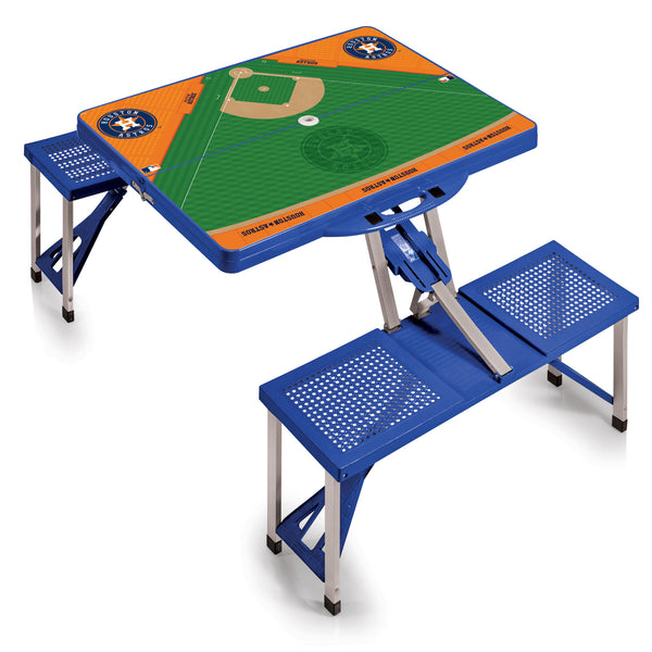 Baseball Diamond - Houston Astros - Picnic Table Portable Folding Table with Seats
