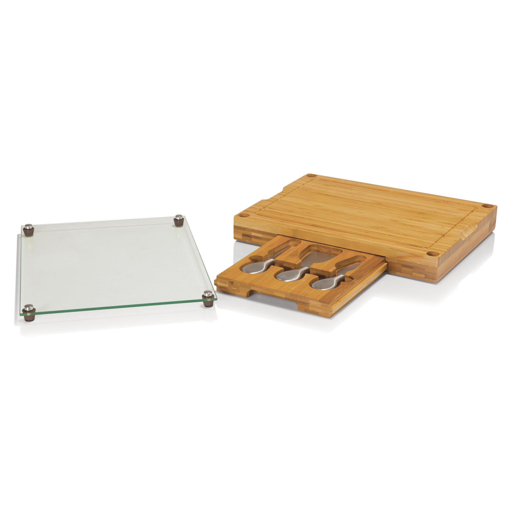 Milwaukee Brewers - Concerto Glass Top Cheese Cutting Board & Tools Set