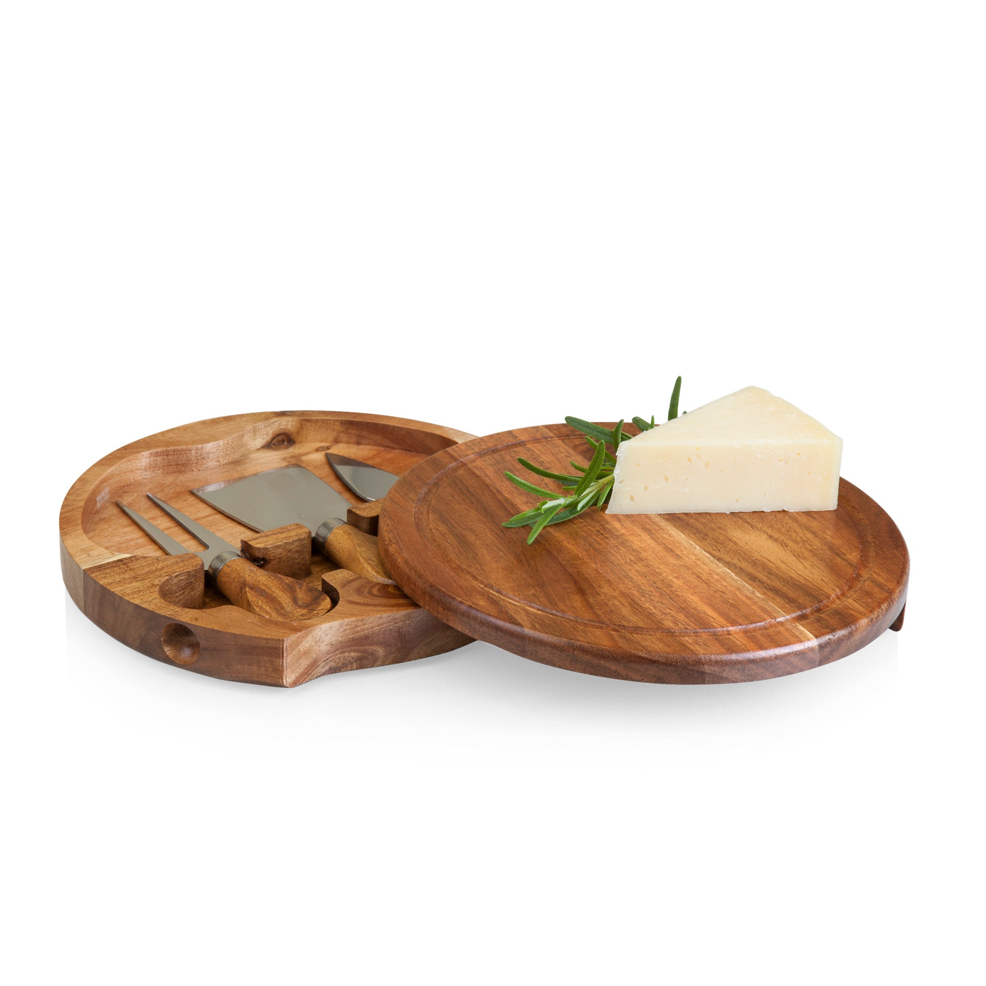 Picnic Time Acacia Brie Cheese Board & Tools Set