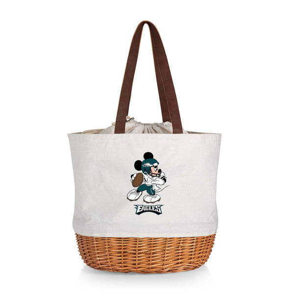 Philadelphia Eagles Mickey Mouse - Coronado Canvas and Willow Basket Tote