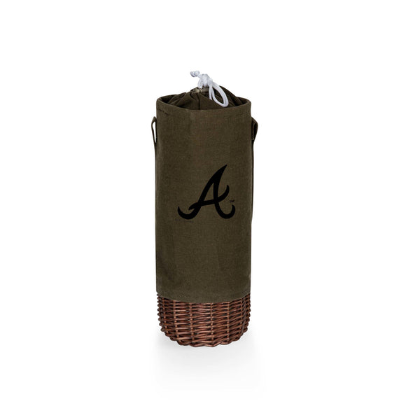 Atlanta Braves - Malbec Insulated Canvas and Willow Wine Bottle Basket