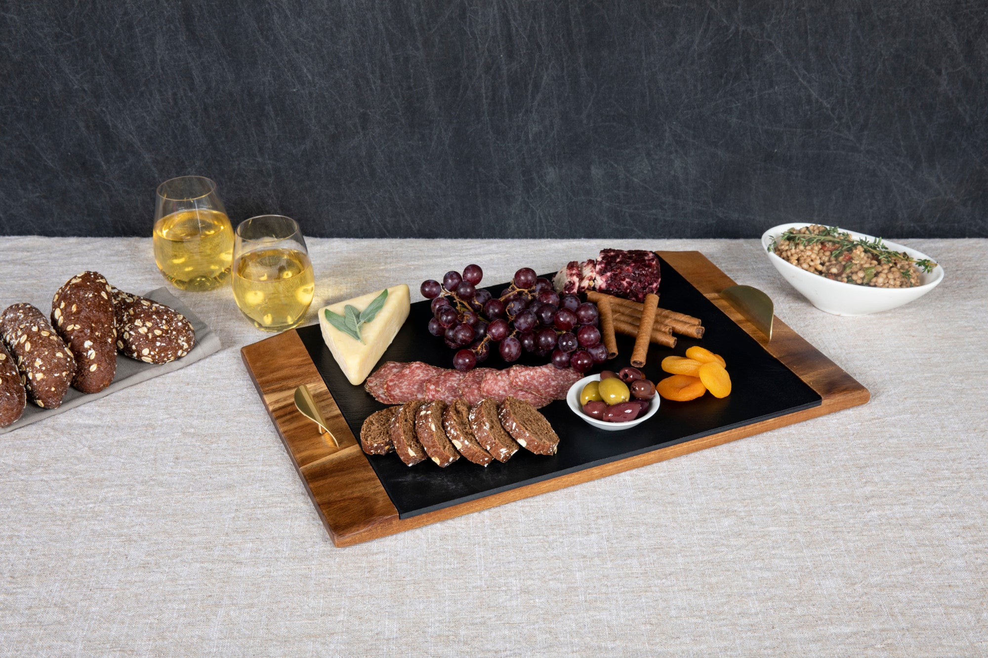 Star Wars Dark Side Acacia Wood Wine & Appetizer Plate Set