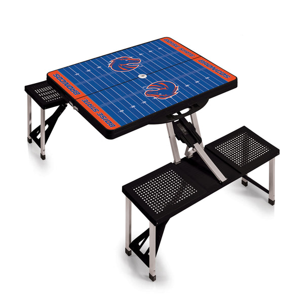 Football Field - Boise State Broncos - Picnic Table Portable Folding Table with Seats
