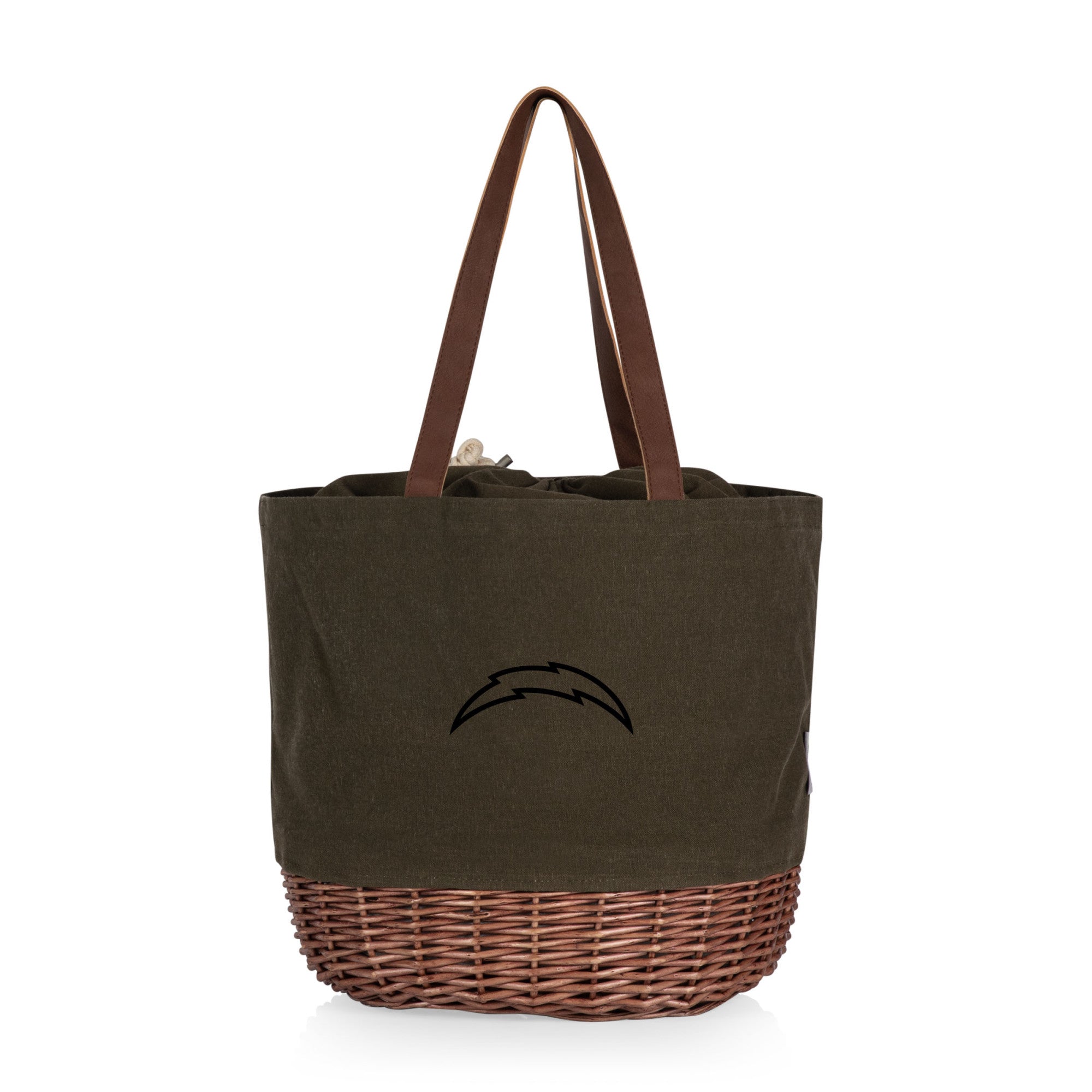 Los Angeles Chargers - Coronado Canvas and Willow Basket Tote-Picnic Time Family of Brands