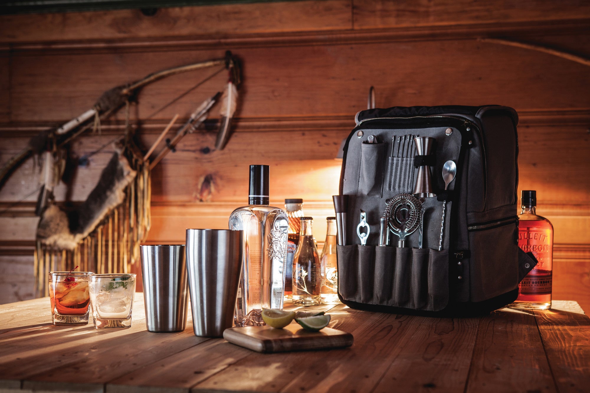 backpack travel bar Picnic Time Bar-Backpack Portable Cocktail Set