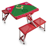 Baseball Diamond - Washington Nationals - Picnic Table Portable Folding Table with Seats