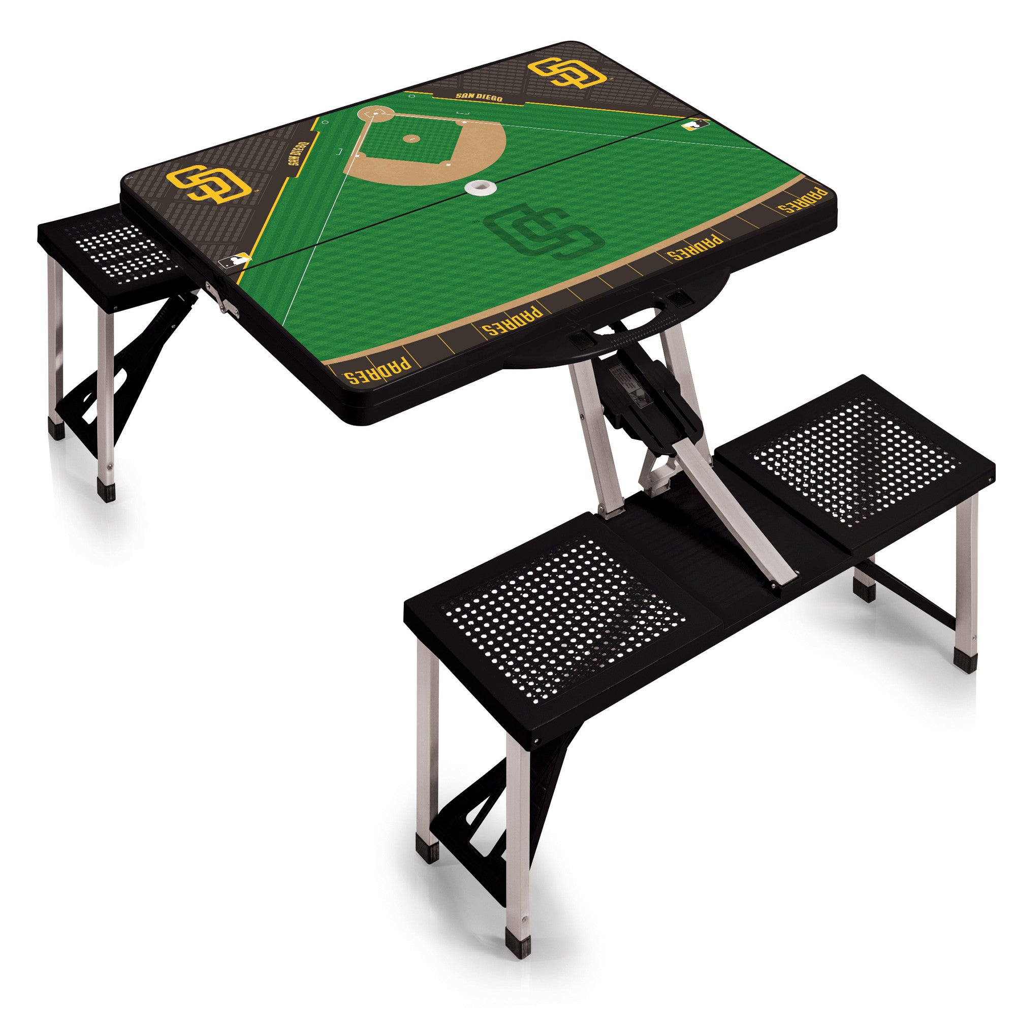 Baseball Diamond - San Diego Padres - Picnic Table Portable Folding Table with Seats