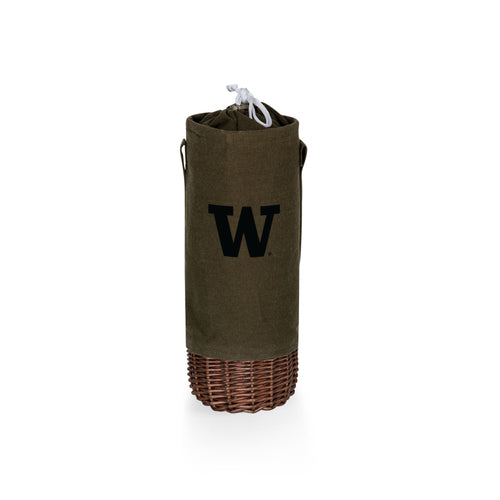 Washington Huskies - Malbec Insulated Canvas and Willow Wine Bottle Basket