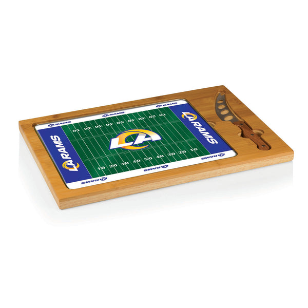 Football Field - Los Angeles Rams - Icon Glass Top Cutting Board & Knife Set