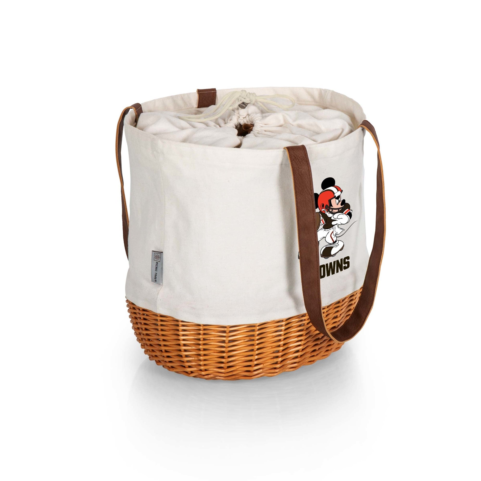 Mickey Mouse - Cleveland Browns - Coronado Canvas and Willow Basket Tote