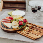 Texas Rangers - Insignia Acacia and Slate Serving Board with Cheese Tools