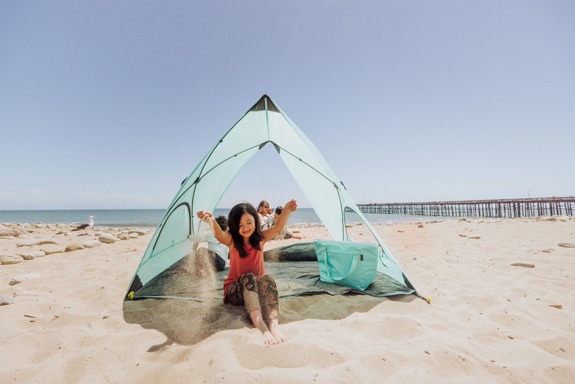 Picnic Time Pismo A-Frame Portable Beach Tent - Light Orange