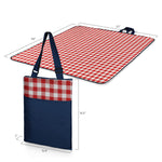 Red & White Gingham Pattern with Navy Blue Exterior