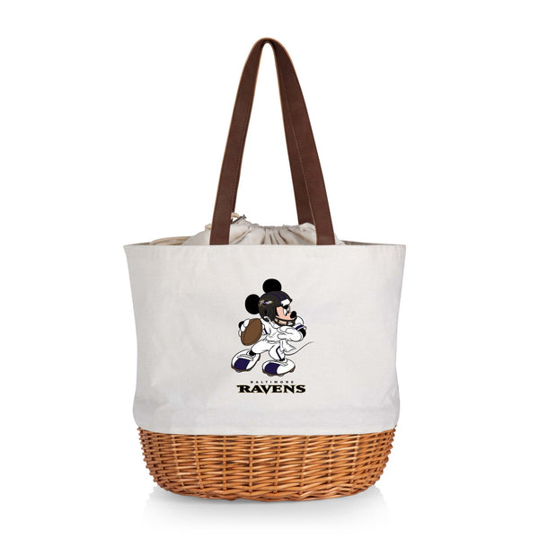 Baltimore Ravens Mickey Mouse - Coronado Canvas and Willow Basket Tote