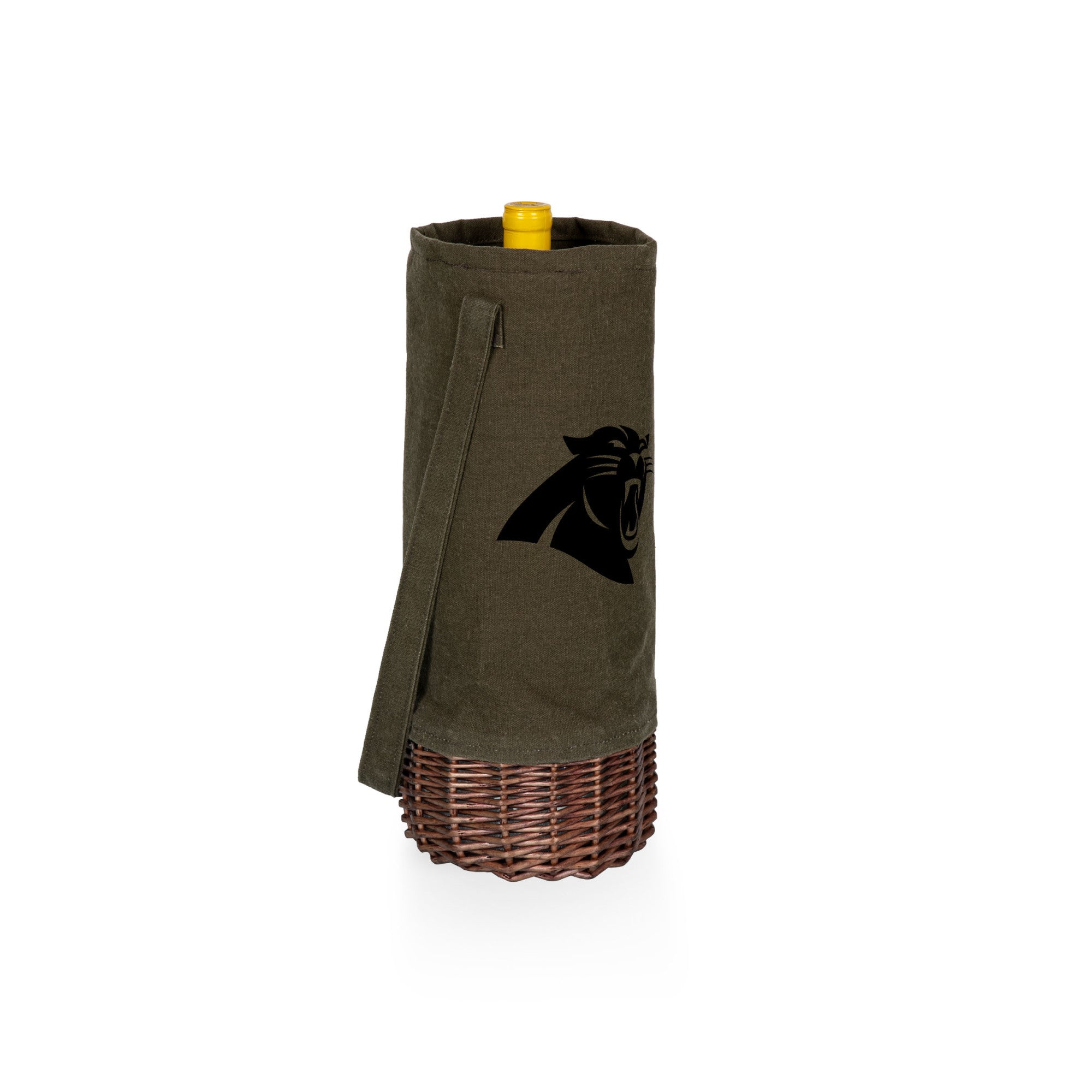 Carolina Panthers - Malbec Insulated Canvas and Willow Wine Bottle Basket-Picnic Time Family of Brands