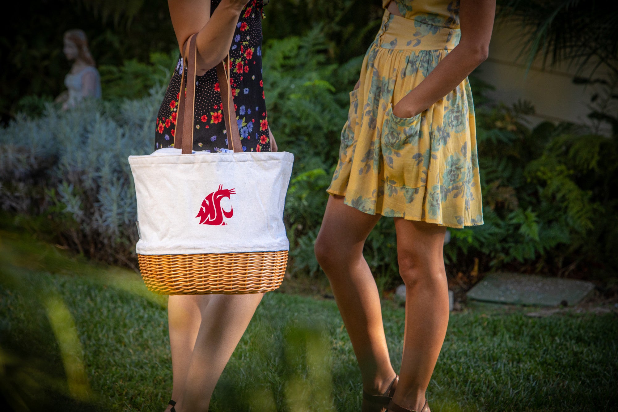 Washington State Cougars - Coronado Canvas and Willow Basket Tote