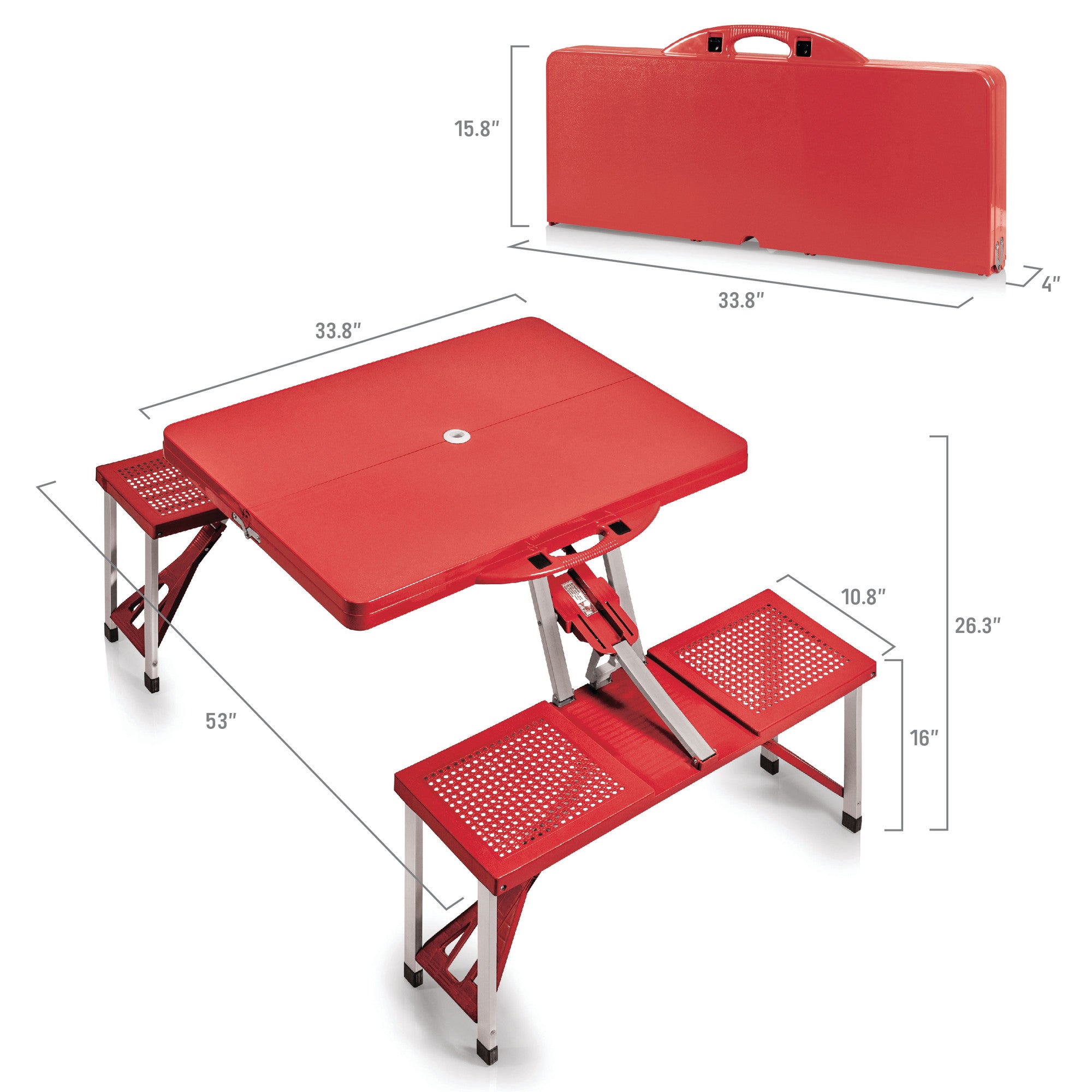 Baseball Diamond - Philadelphia Phillies - Picnic Table Portable Folding Table with Seats