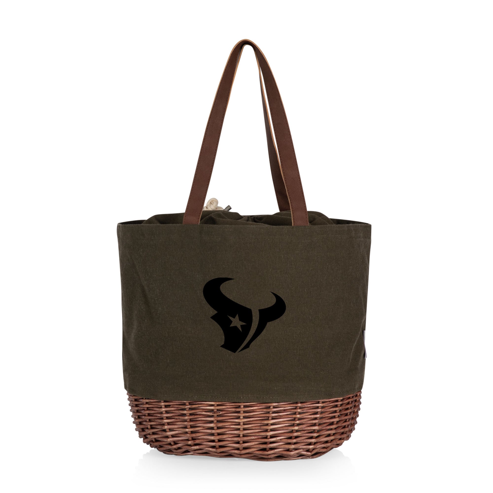 Houston Texans - Coronado Canvas and Willow Basket Tote-Picnic Time Family of Brands