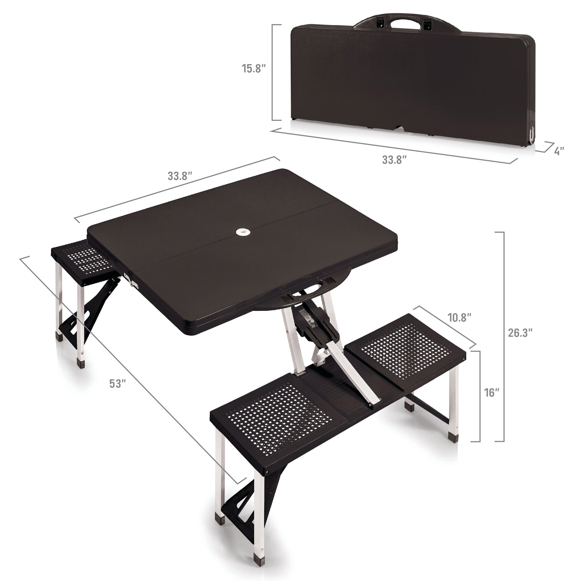 Hockey Rink - Seattle Kraken - Picnic Table Portable Folding Table with Seats