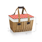 Beige Canvas with Red & White Gingham Pattern Lid