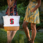 Stanford Cardinal - Coronado Canvas and Willow Basket Tote-Picnic Time Family of Brands