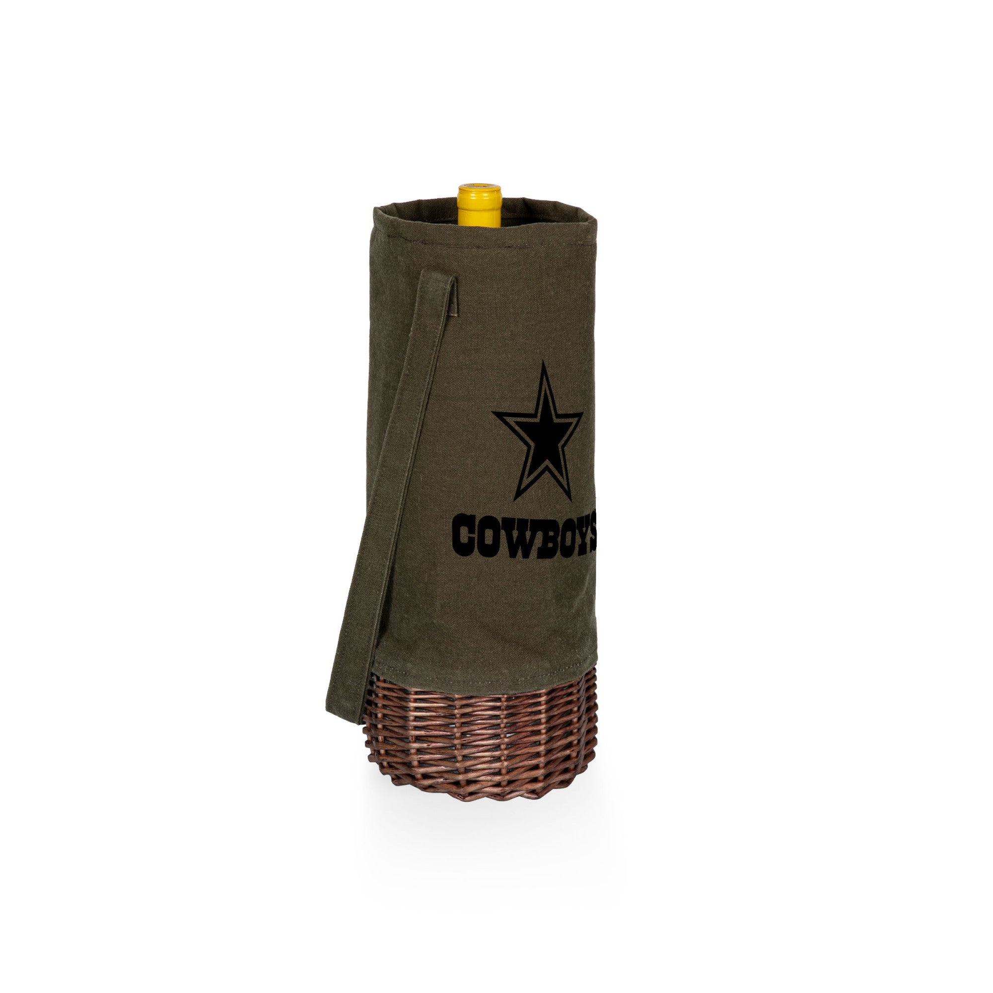 Dallas Cowboys - Malbec Insulated Canvas and Willow Wine Bottle Basket-Picnic Time Family of Brands