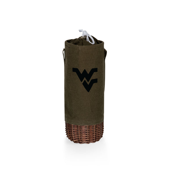 West Virginia Mountaineers - Malbec Insulated Canvas and Willow Wine Bottle Basket