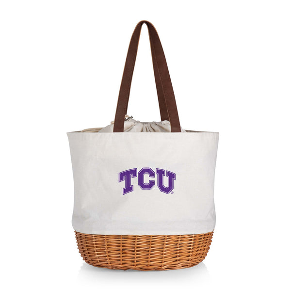 TCU Horned Frogs - Coronado Canvas and Willow Basket Tote