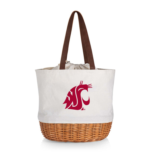 Washington State Cougars - Coronado Canvas and Willow Basket Tote