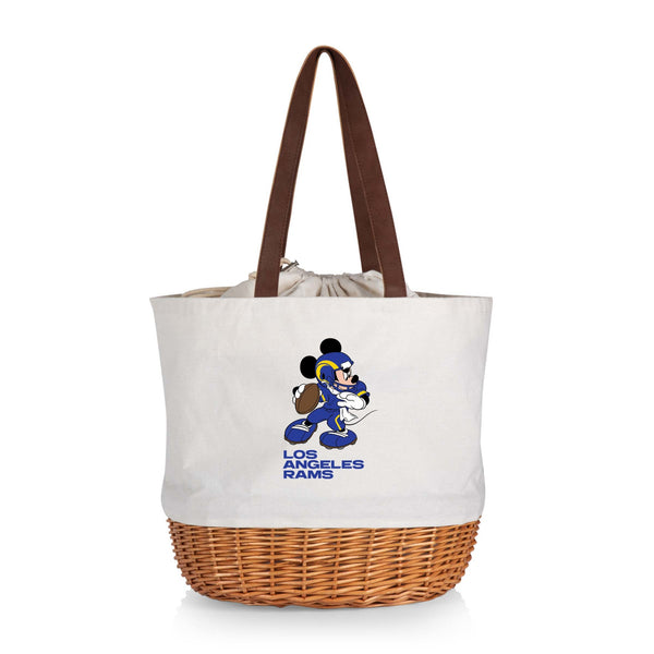Los Angeles Rams Mickey Mouse - Coronado Canvas and Willow Basket Tote