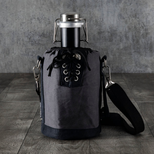 Insulated Growler Tote with Matte Black 64 oz. Stainless Steel Growler