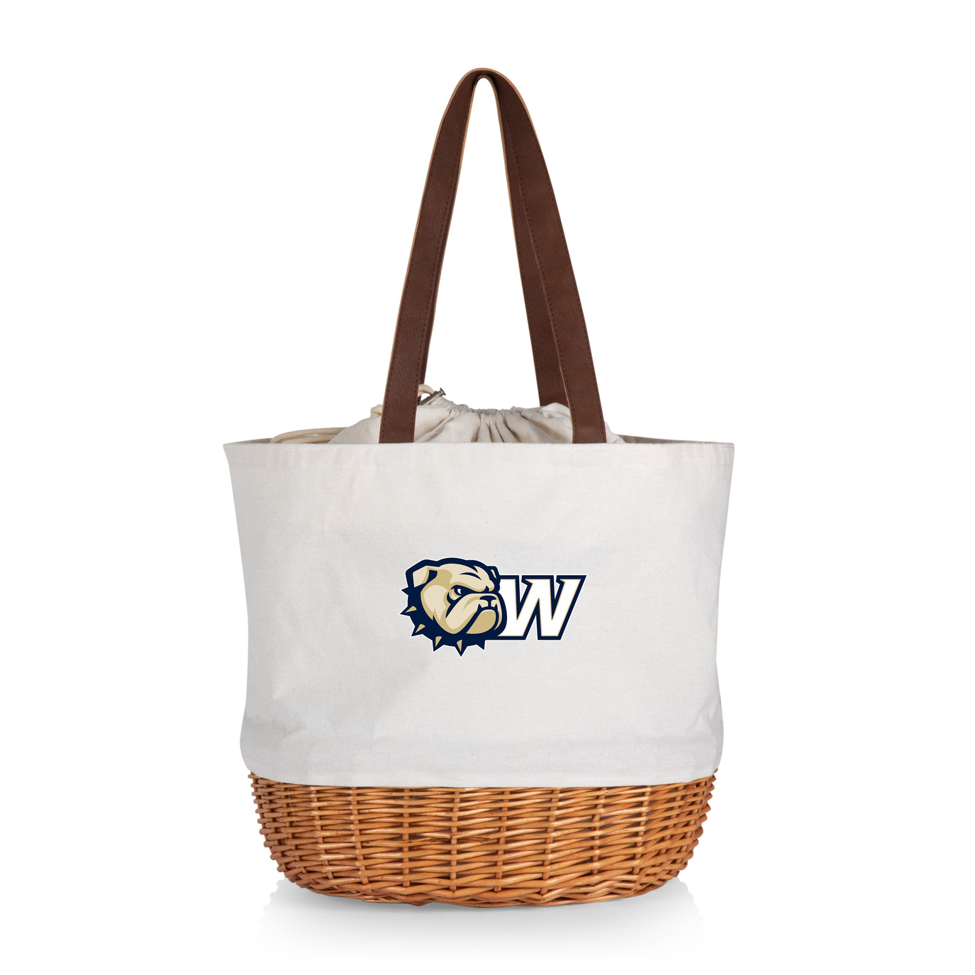 Wingate University Bulldogs - Coronado Canvas and Willow Basket Tote
