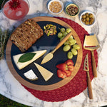Virginia Tech Hokies - Insignia Acacia and Slate Serving Board with Cheese Tools