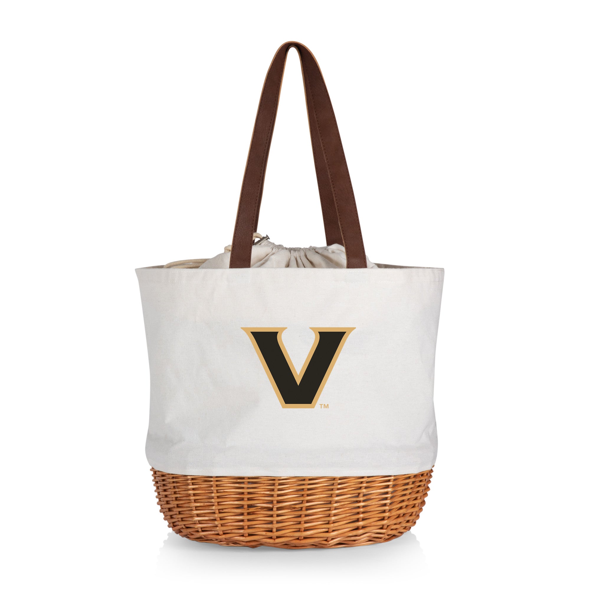 Vanderbilt Commodores - Coronado Canvas and Willow Basket Tote