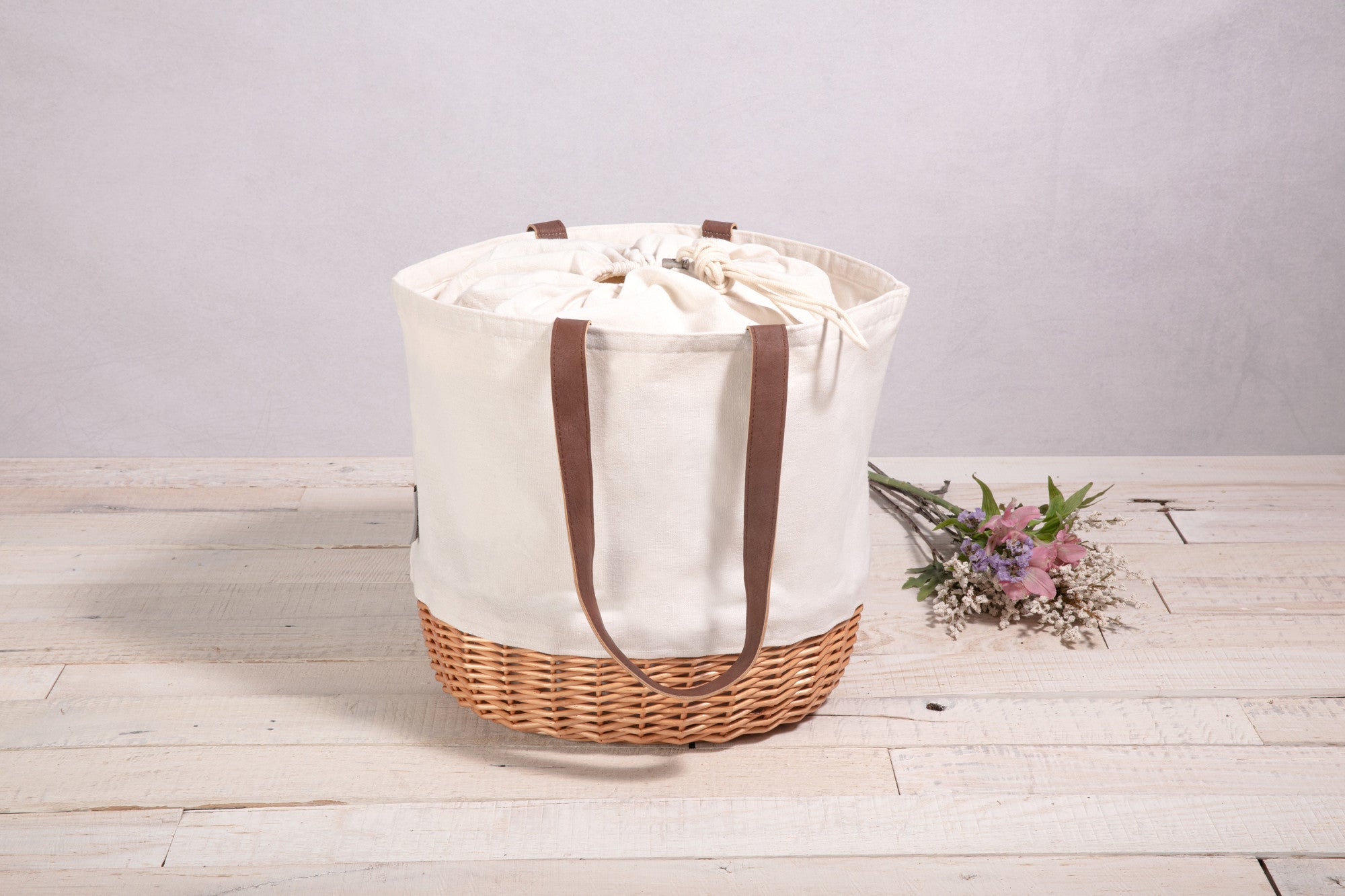 UP - Coronado Canvas and Willow Basket Tote