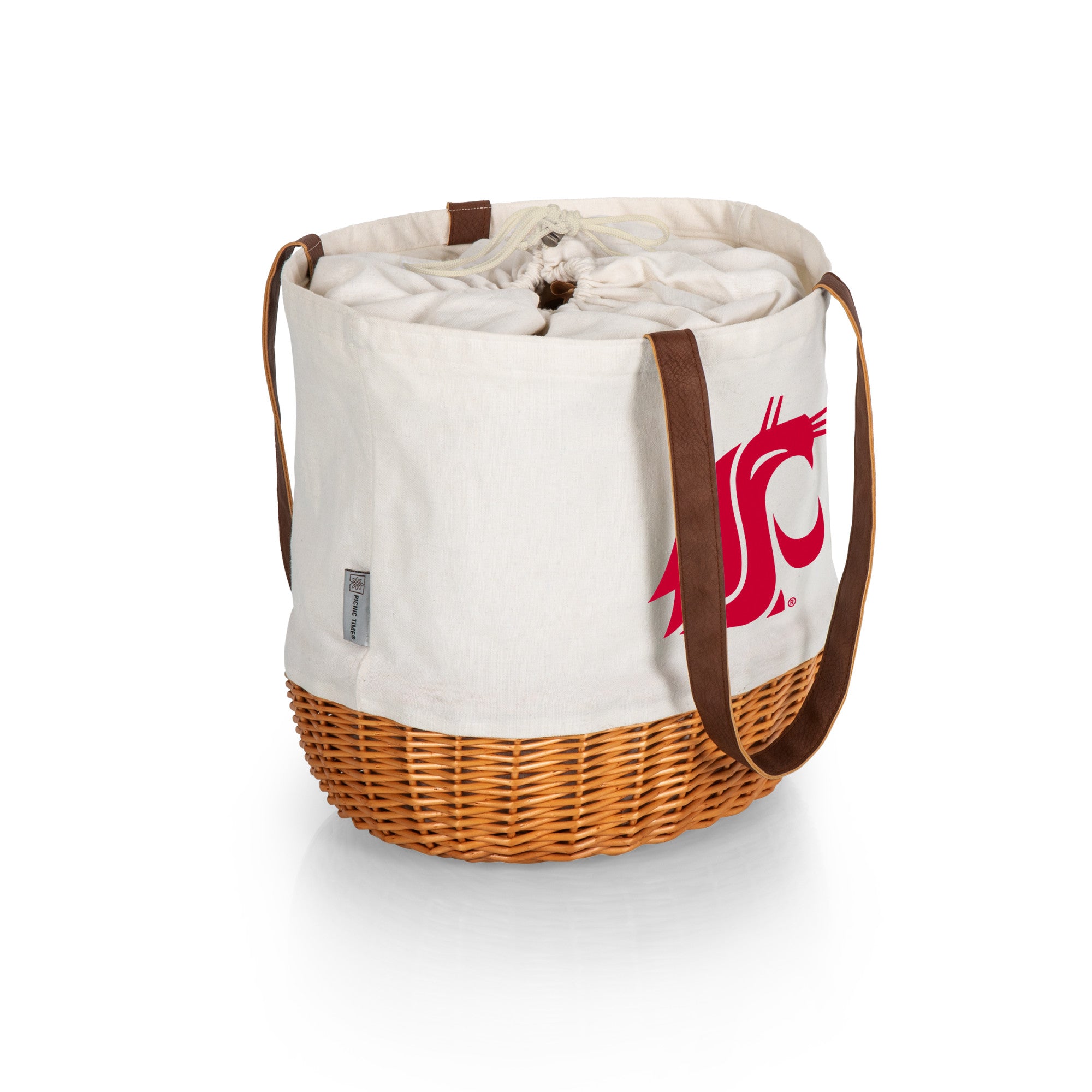 Washington State Cougars - Coronado Canvas and Willow Basket Tote