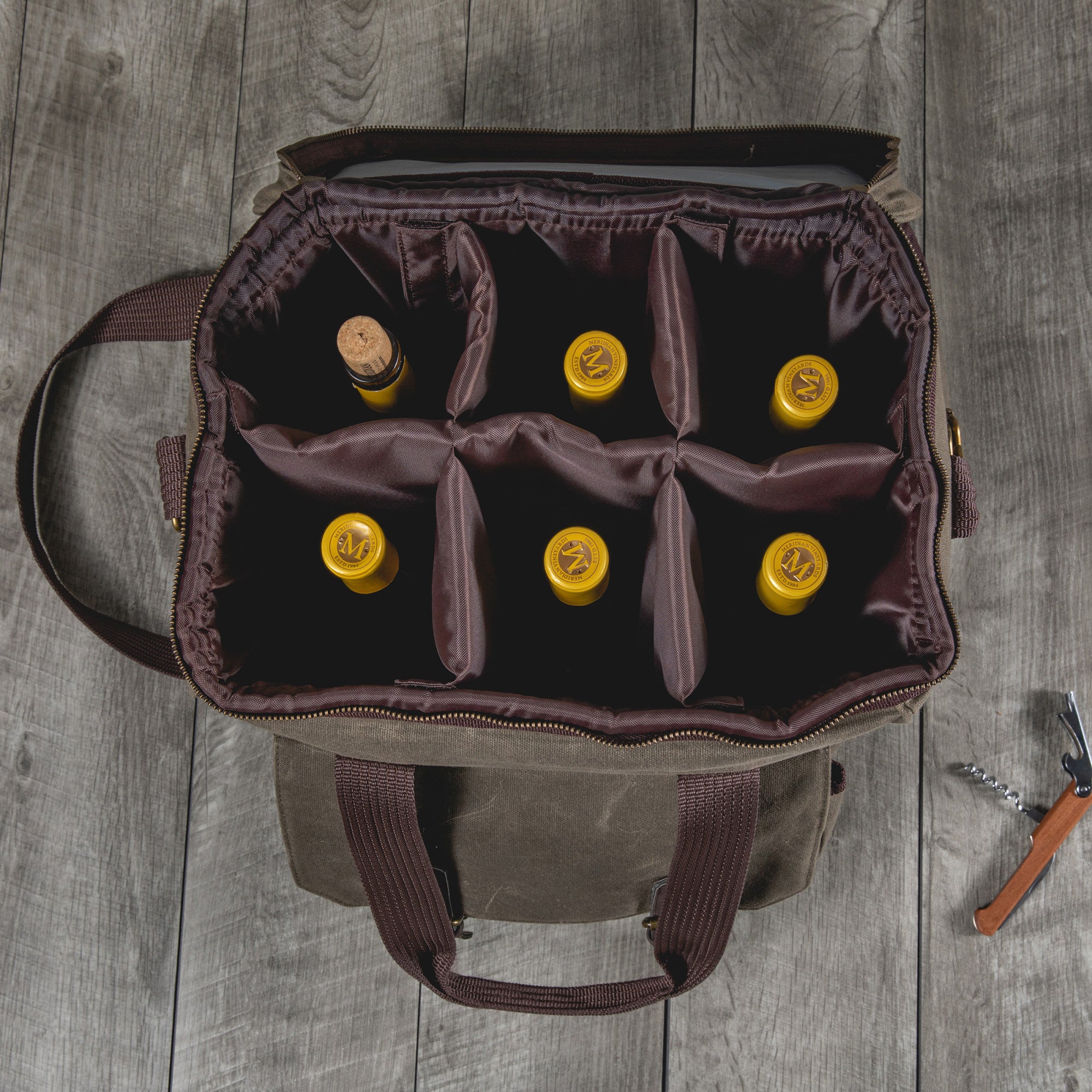 Waxed Canvas Wine Tote: Rugged Elegance – PICNIC TIME FAMILY OF BRANDS
