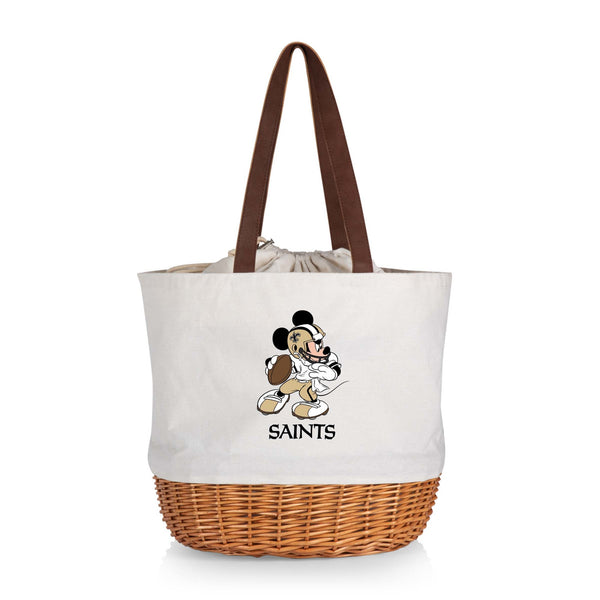 New Orleans Saints Mickey Mouse - Coronado Canvas and Willow Basket Tote