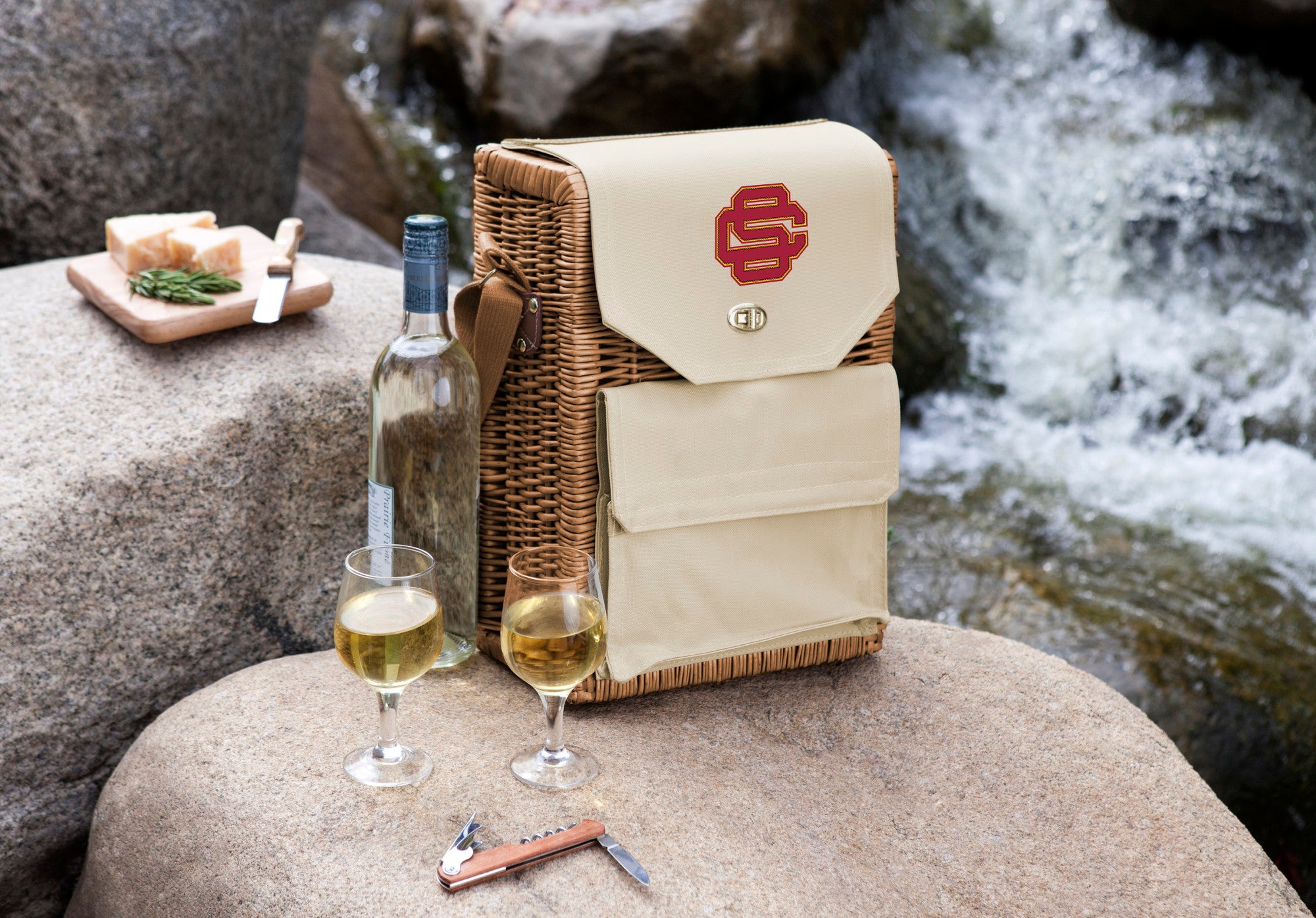 Picnic Time Corsica Wine & Cheese Basket Backpack - Thumbnail 5