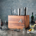 Atlanta Braves - Madison Acacia Tabletop Bar Set