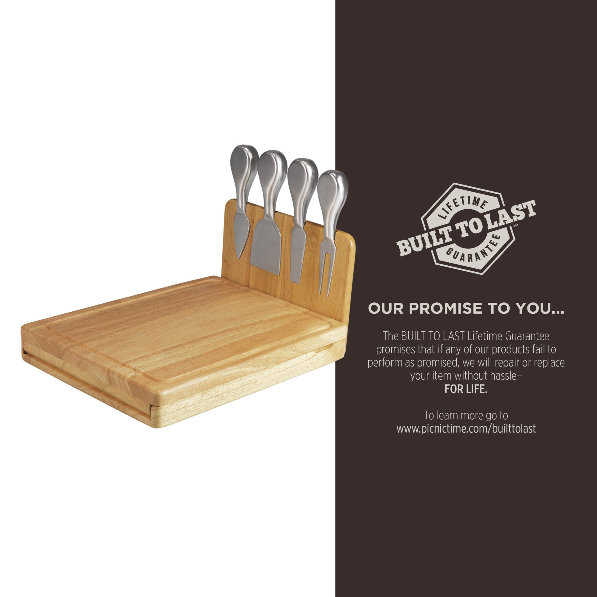 Picnic Time Asiago Cheese Cutting Board & Tools Set